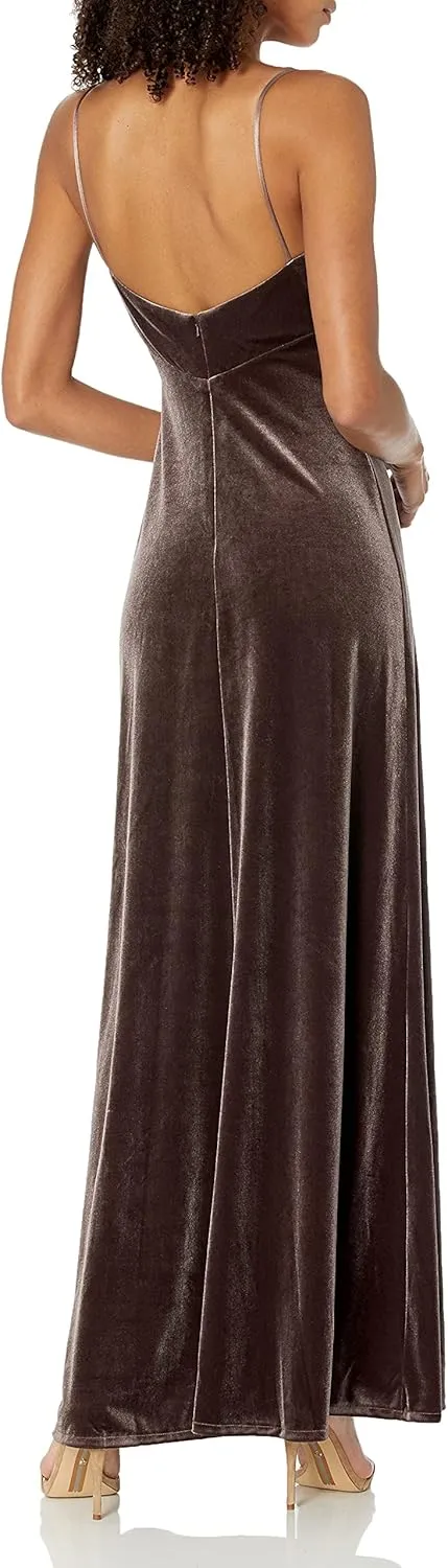 Jenny Yoo Women's Sammi Velvet Cowl Neck Slip Dress
