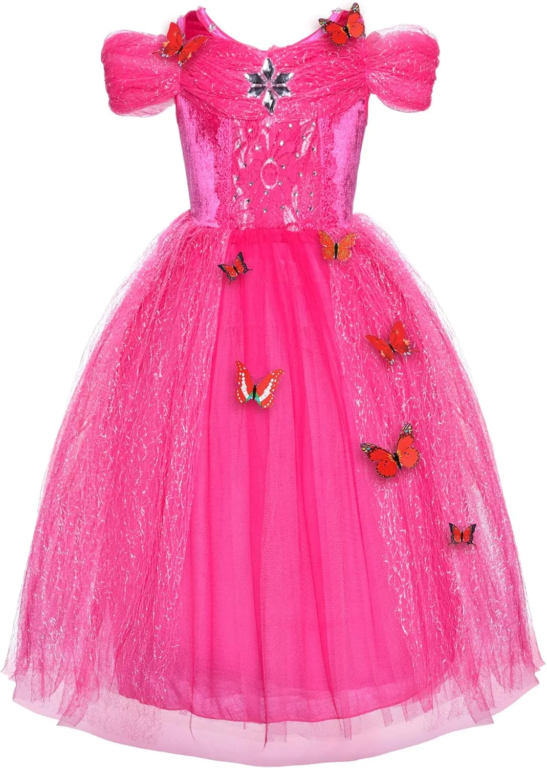 JerrisApparel Flower Girls Dress Princess Costume Butterfly Girl