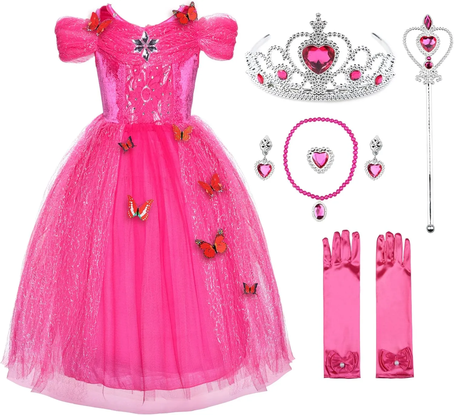 JerrisApparel Flower Girls Dress Princess Costume Butterfly Girl