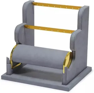 Jewelry Rack Earring Display Holder, Velvet Jewelry Display Stand, Detachable Bracelet Display Organizer Stand, Jewelry Holder for Watch Display Jewel