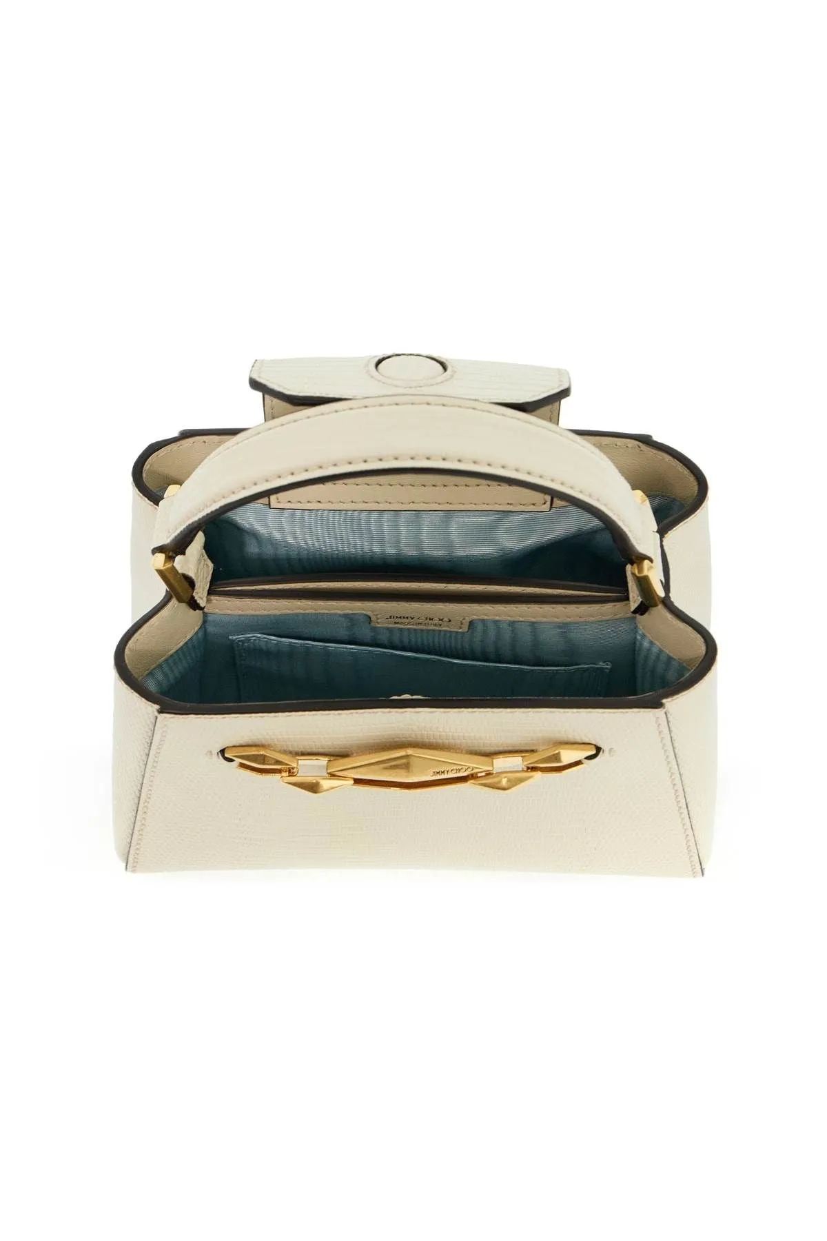 Jimmy Choo Mini Diamond Link Leather Lizard Print Handbag