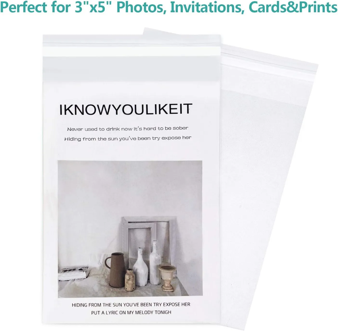 joybest 1000 Pack - 3 x 5 Inch Clear Resealable Cellophane Cello Bags, Plastic Cello Poly Bag for Jewelry, Crafts, Prints & Photos
