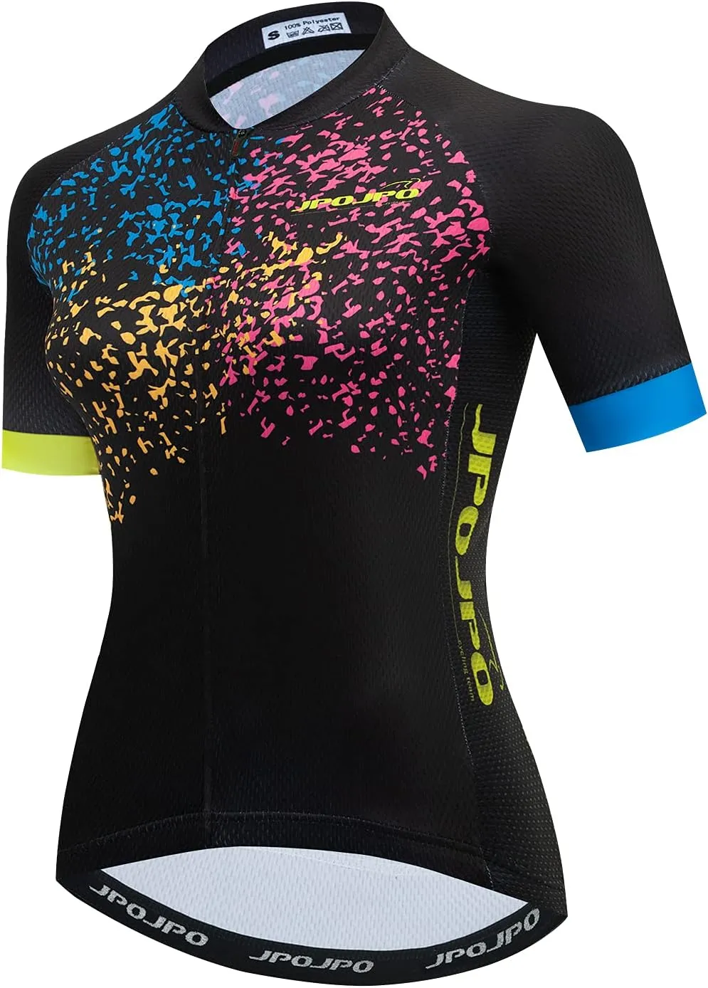 JPOJPO Cycling Jersey Women Short Sleeve Bike Shirt with 3 Pockets Reflective Quick-Dry Tops S-3XL