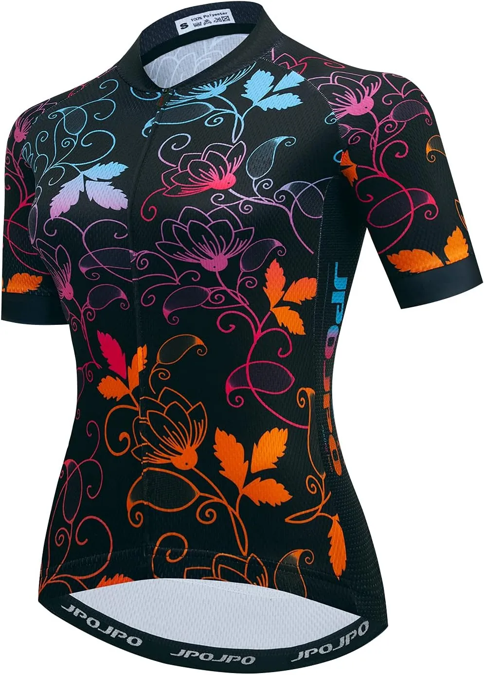 JPOJPO Cycling Jersey Women Short Sleeve Bike Shirt with 3 Pockets Reflective Quick-Dry Tops S-3XL