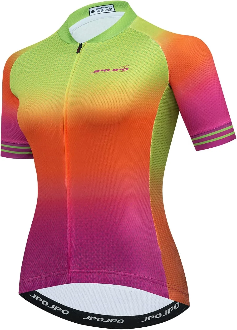 JPOJPO Cycling Jersey Women Short Sleeve Bike Shirt with 3 Pockets Reflective Quick-Dry Tops S-3XL