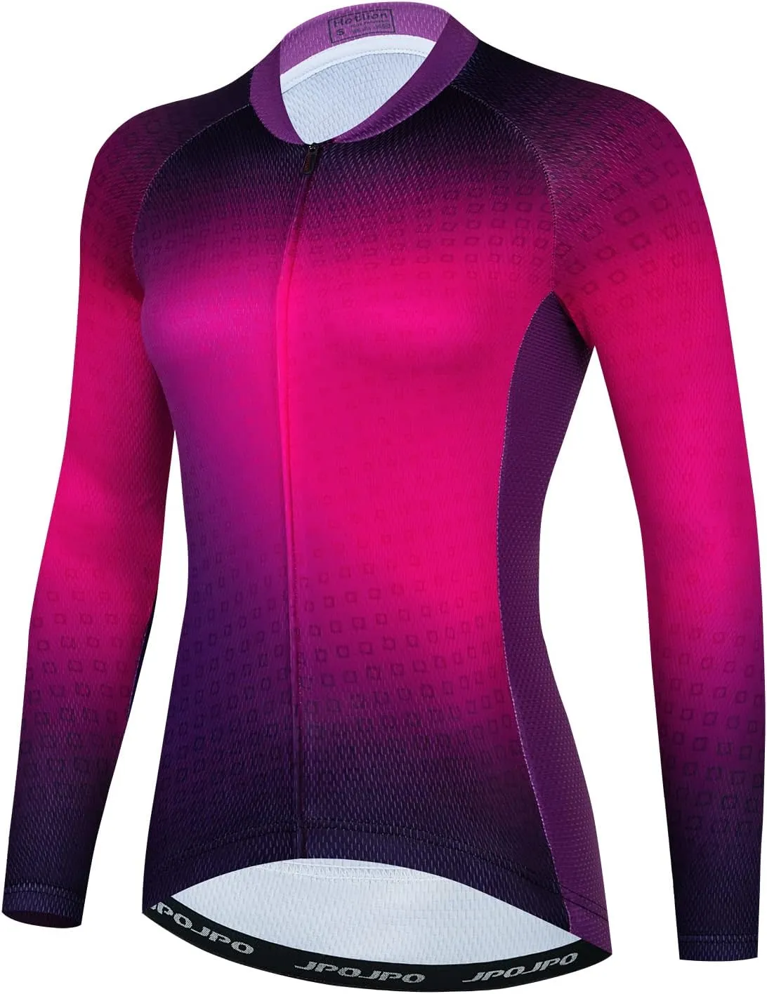 JPOJPO Cycling Jersey Women's Long Sleeve Tops Bike Shirts Bicycle Sport Jacket with 3-Pockets