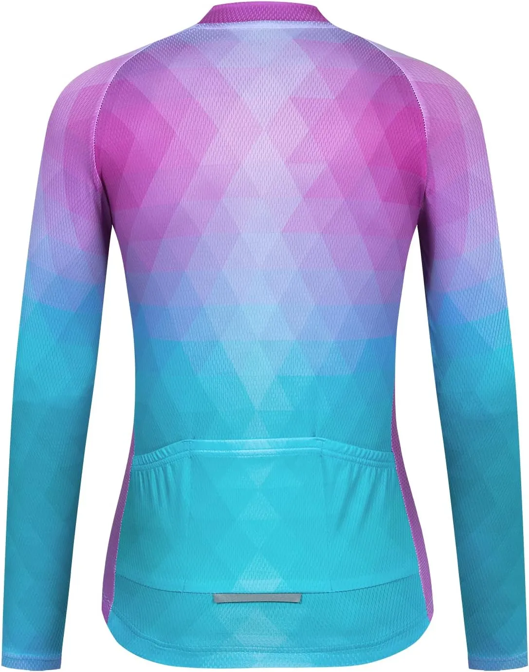 JPOJPO Cycling Jersey Women's Long Sleeve Tops Bike Shirts Bicycle Sport Jacket with 3-Pockets