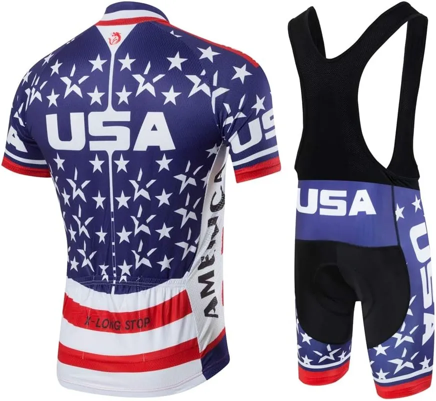 JPOJPO Men's Cycling Jersey Set,Bicycle Clothing Pro Team Short Sleeve MTB Bike Clothing Ropa Ciclismo,