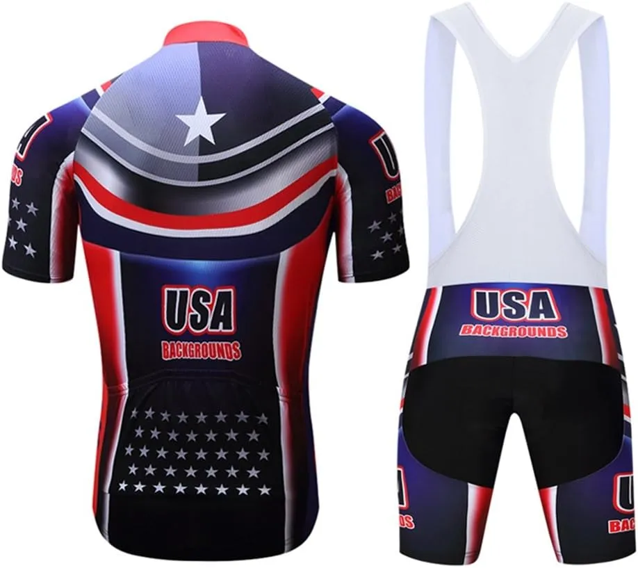 JPOJPO Men's Cycling Jersey Set,Bicycle Clothing Pro Team Short Sleeve MTB Bike Clothing Ropa Ciclismo,
