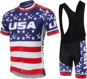 JPOJPO Men's Cycling Jersey Set,Bicycle Clothing Pro Team Short Sleeve MTB Bike Clothing Ropa Ciclismo,