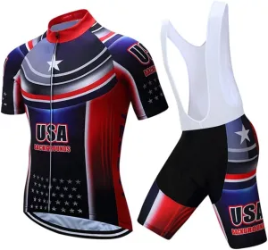 JPOJPO Men's Cycling Jersey Set,Bicycle Clothing Pro Team Short Sleeve MTB Bike Clothing Ropa Ciclismo,