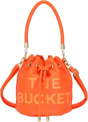 JQAliMOVV Mini Leather Bucket Bags for Women Drawstring Bucket Purse Crossbody Handbags Hobo Bag