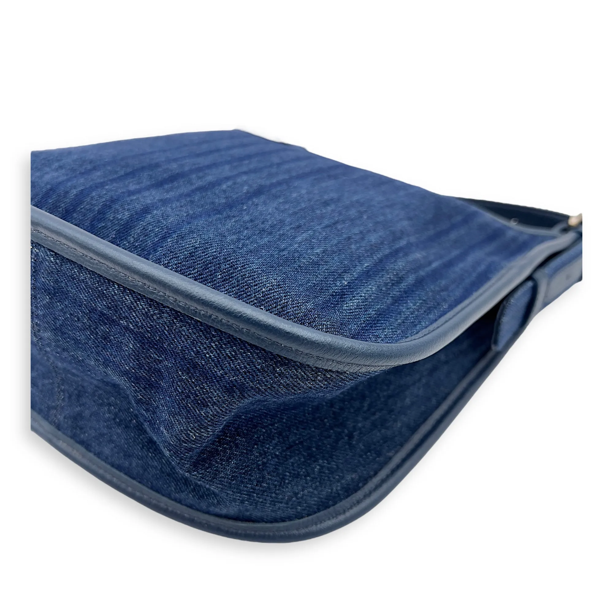 Jungle Stroll Hobo Blue Crossbody Bag in Denim, Silver hardware