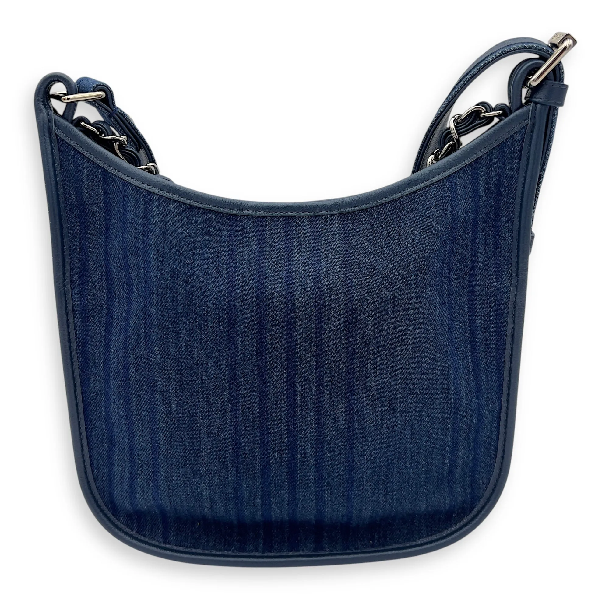Jungle Stroll Hobo Blue Crossbody Bag in Denim, Silver hardware
