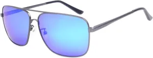 JUST GO Men Metal Frame Square Aviator Polarized Sunglasses, 100% UV Protection