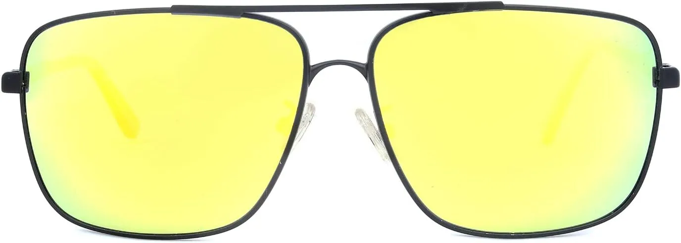 JUST GO Men Metal Frame Square Aviator Polarized Sunglasses, 100% UV Protection