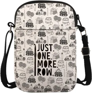 Just One More Row Crochet Crossbody Bag For Women & Girls Knitting Shoulder Bag