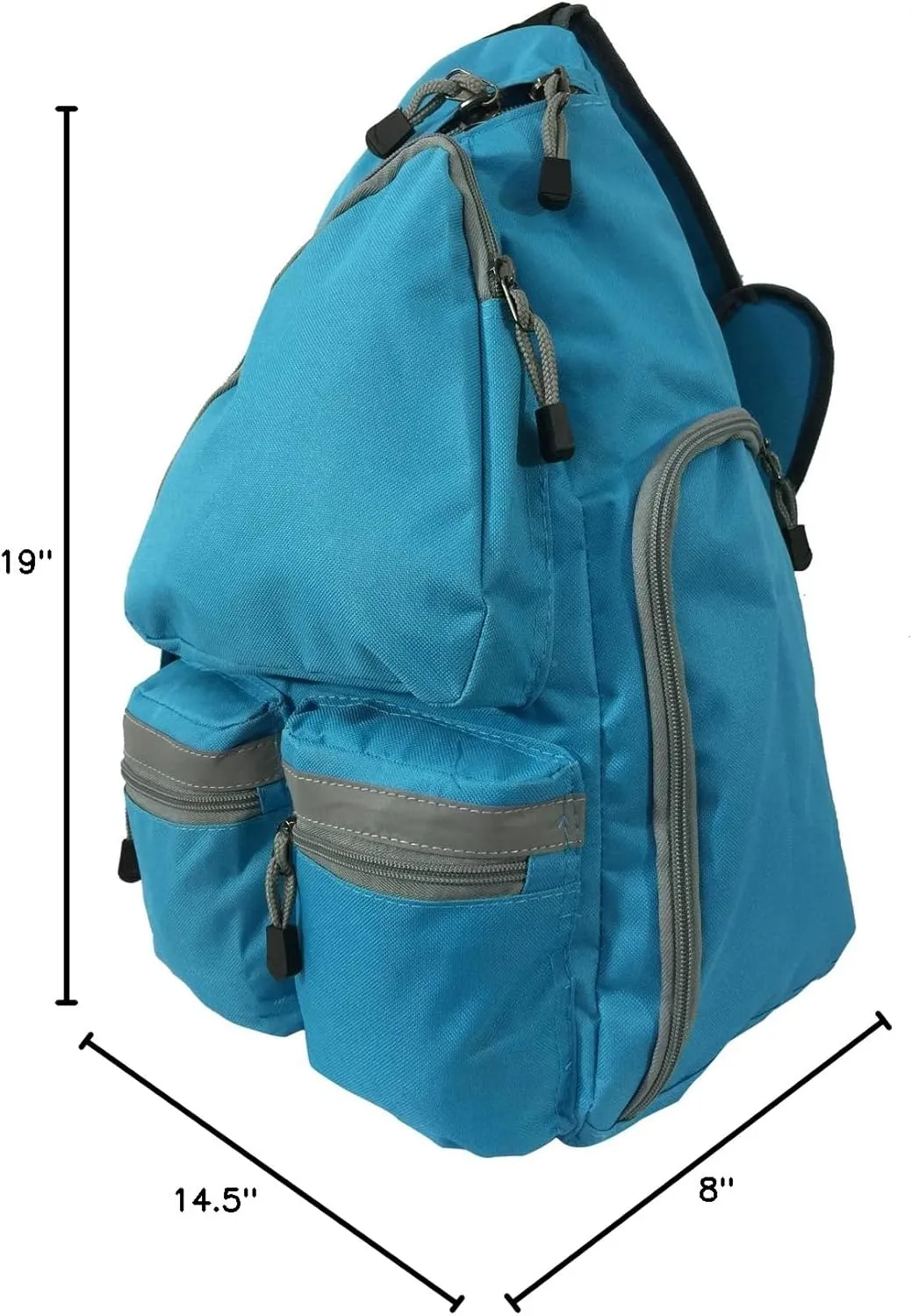 K-Cliffs Heavy Duty Sling Backpack Water-Resistant Laptop Bookbag Body Bag Bright Color Safety Reflective Stipe