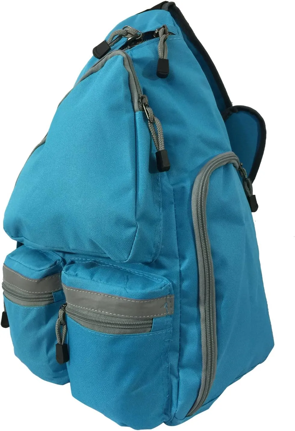 K-Cliffs Heavy Duty Sling Backpack Water-Resistant Laptop Bookbag Body Bag Bright Color Safety Reflective Stipe