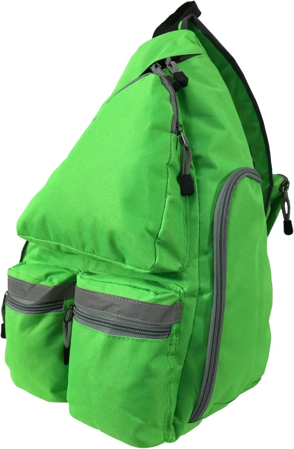 K-Cliffs Heavy Duty Sling Backpack Water-Resistant Laptop Bookbag Body Bag Bright Color Safety Reflective Stipe
