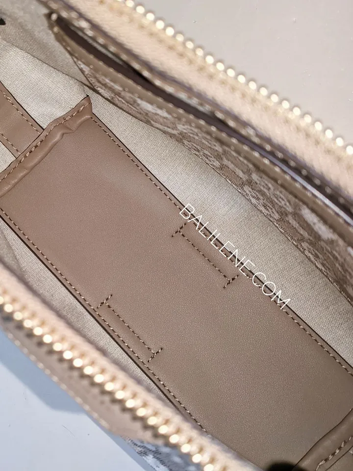 Kate Spade Flower Monogram Coated Canvas Top Zip Crossbody Bag Natural Multi