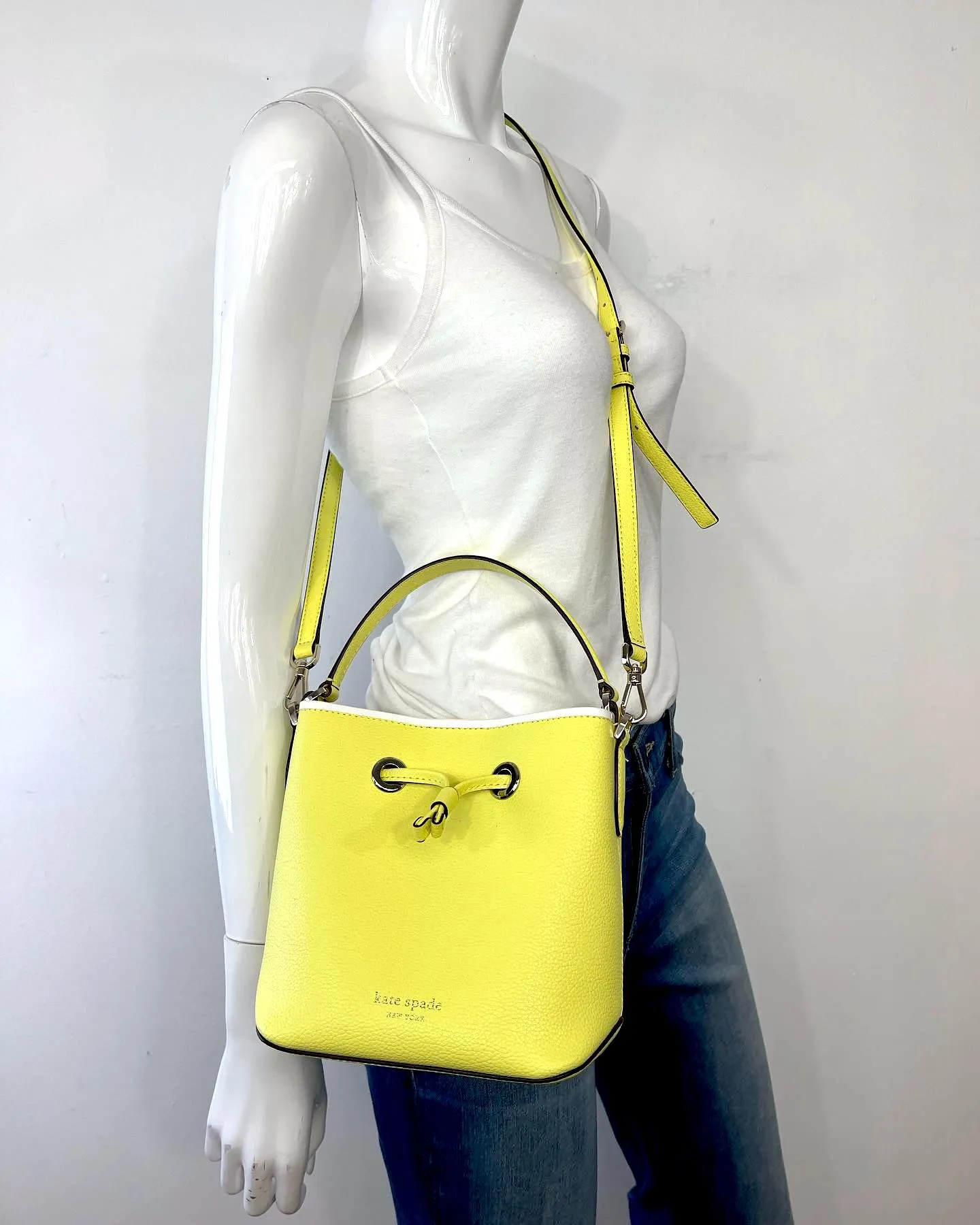 KATE SPADE NY EVA LEATHER BUCKET CROSSBODY BAG