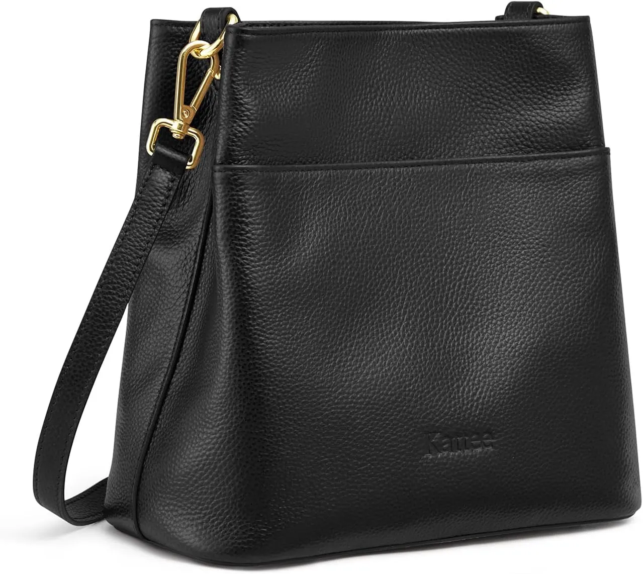 Kattee Leather Handbags for Women, Soft Shoulder Tote Crossbody Purses Bucket Bags with 2 Straps