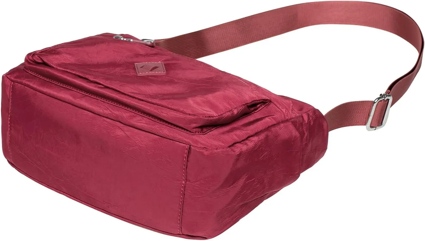 KAUKKO Women Crossbody Bag Handbag Lightweight Shoulder Purse Nylon Multi Pocket Crossbody Bag Ladies Travel Handbag