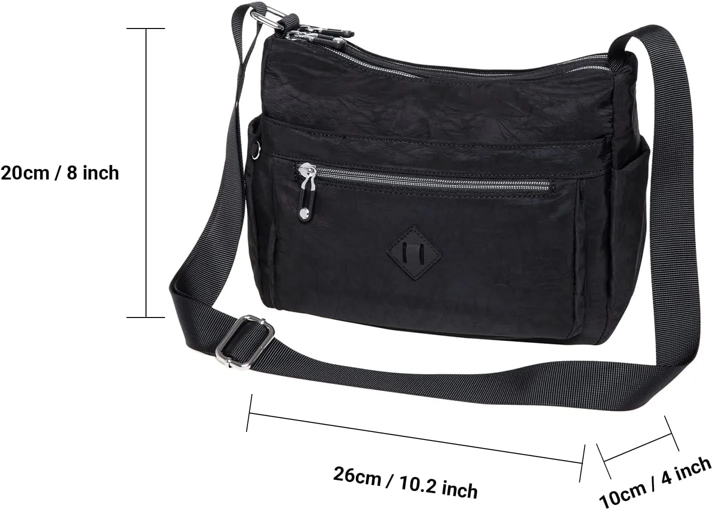 KAUKKO Women Crossbody Bag Handbag Lightweight Shoulder Purse Nylon Multi Pocket Crossbody Bag Ladies Travel Handbag