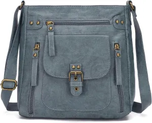 KL928 Crossbody Bags for Women, Multi Pocket Shoulder Bags, Medium PU Leather Cross Body Purses