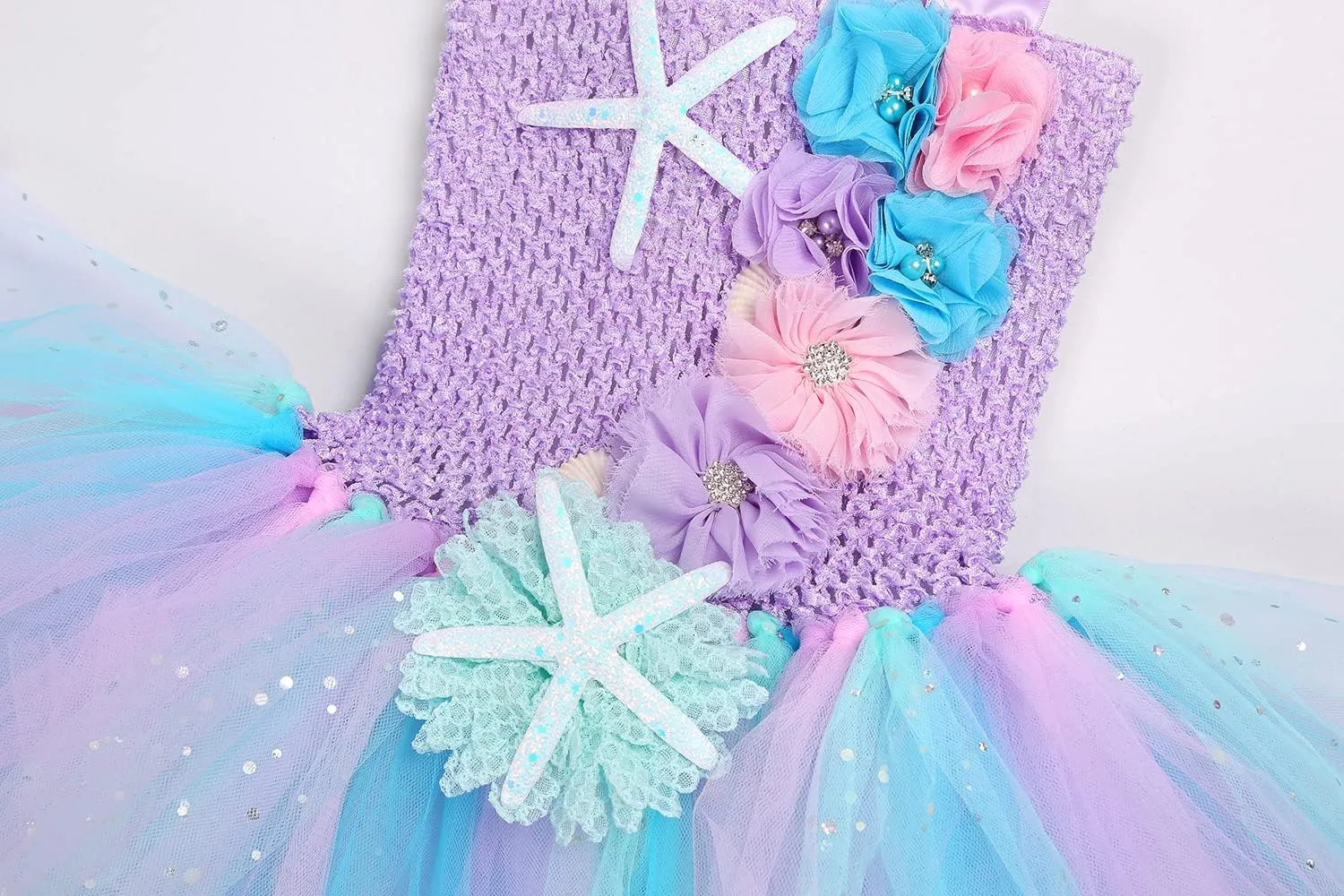 Koatobbor Girls Mermaid Costume Mermaid Tutu Dress Color Led Light Up for Halloween Birthday Party 3-8Years