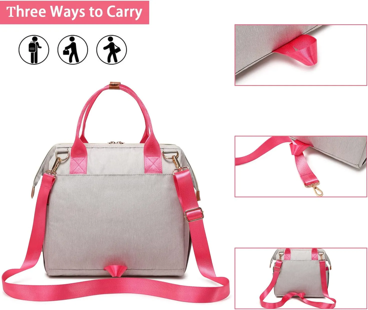 KYALOU Small Diaper Bag, Mini Baby Backpack for Mom, Multi-function Waterproof Travel Tote for Booys and Giirls (Pink)