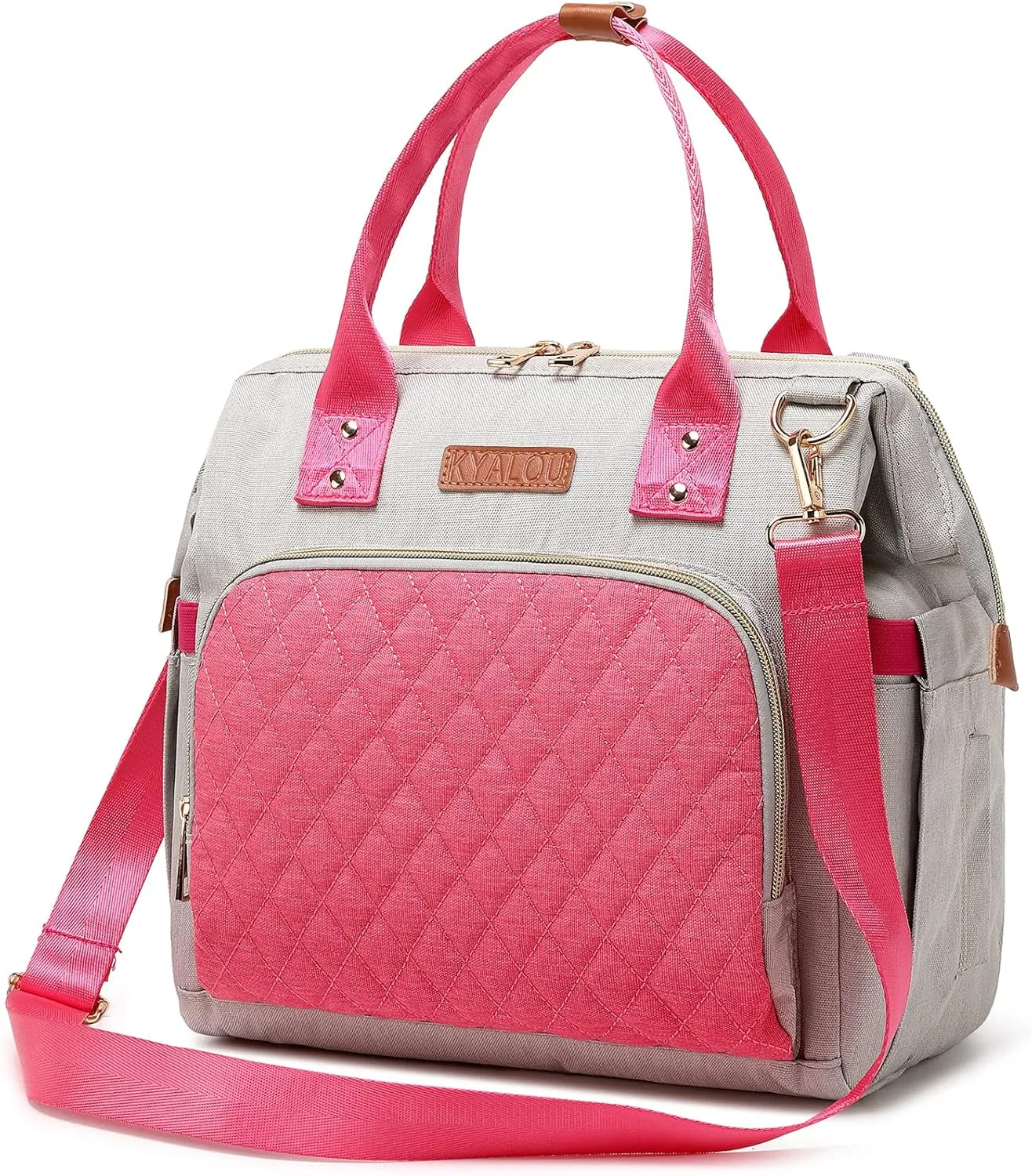 KYALOU Small Diaper Bag, Mini Baby Backpack for Mom, Multi-function Waterproof Travel Tote for Booys and Giirls (Pink)