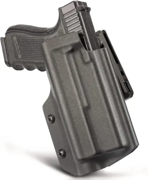 Kydex Holster Compatible with Glock 17 22 31 Olight PL Mini 2 Valkyrie, Optic Cut- Open Carry OWB Holster for G17 G22 G31 with PL-Mini 2 Valkyrie, Adj. Retention, Fit 1.5 1.75 2.0 2.25'' Wide Belt