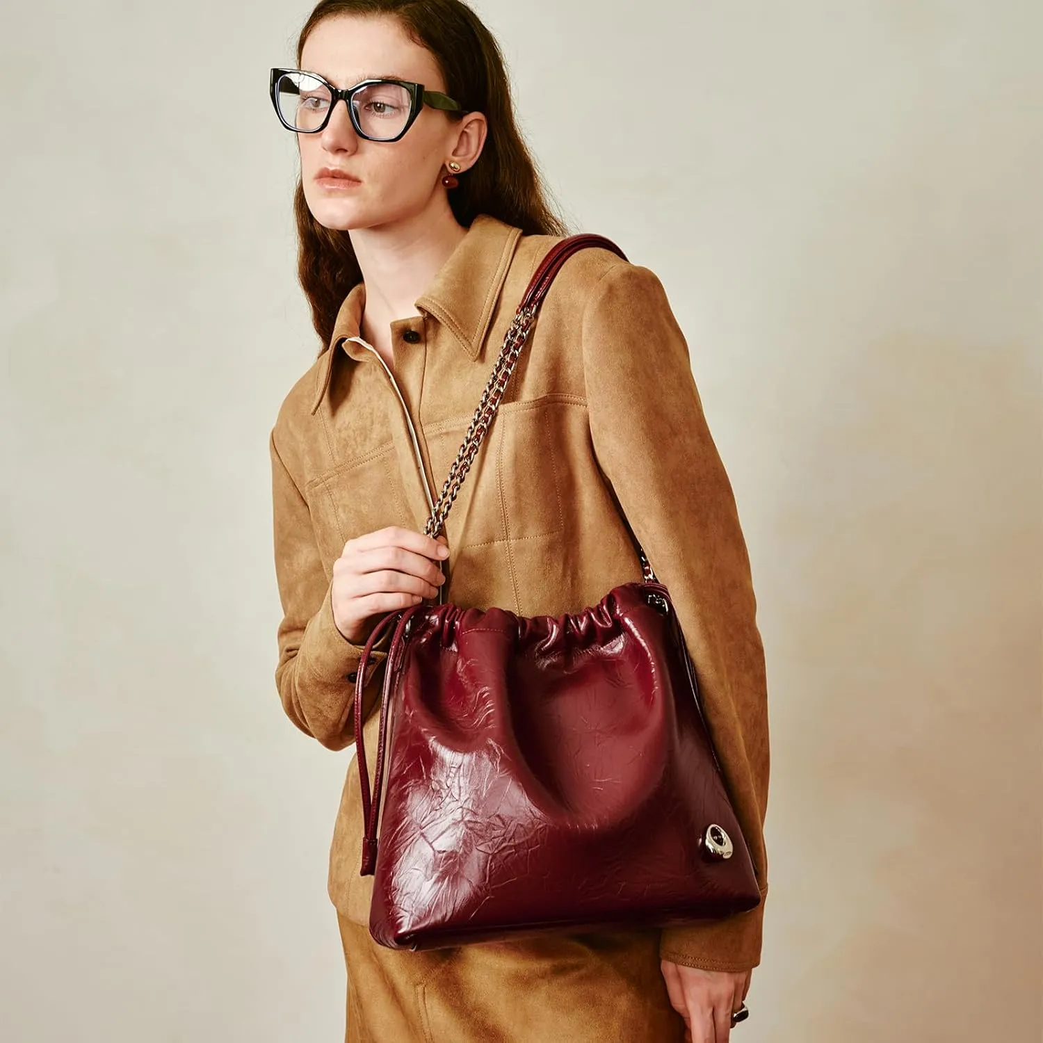 LA FESTIN Leather Large Shoulder Bag for Women, Cute Crossbody Purse & Handbag