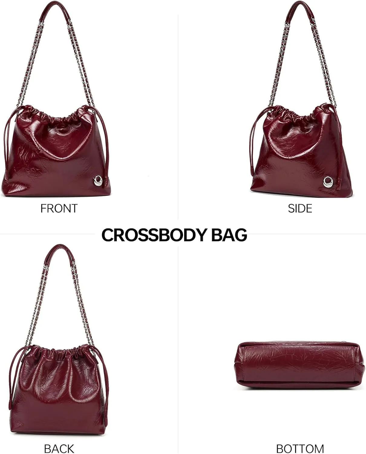 LA FESTIN Leather Large Shoulder Bag for Women, Cute Crossbody Purse & Handbag