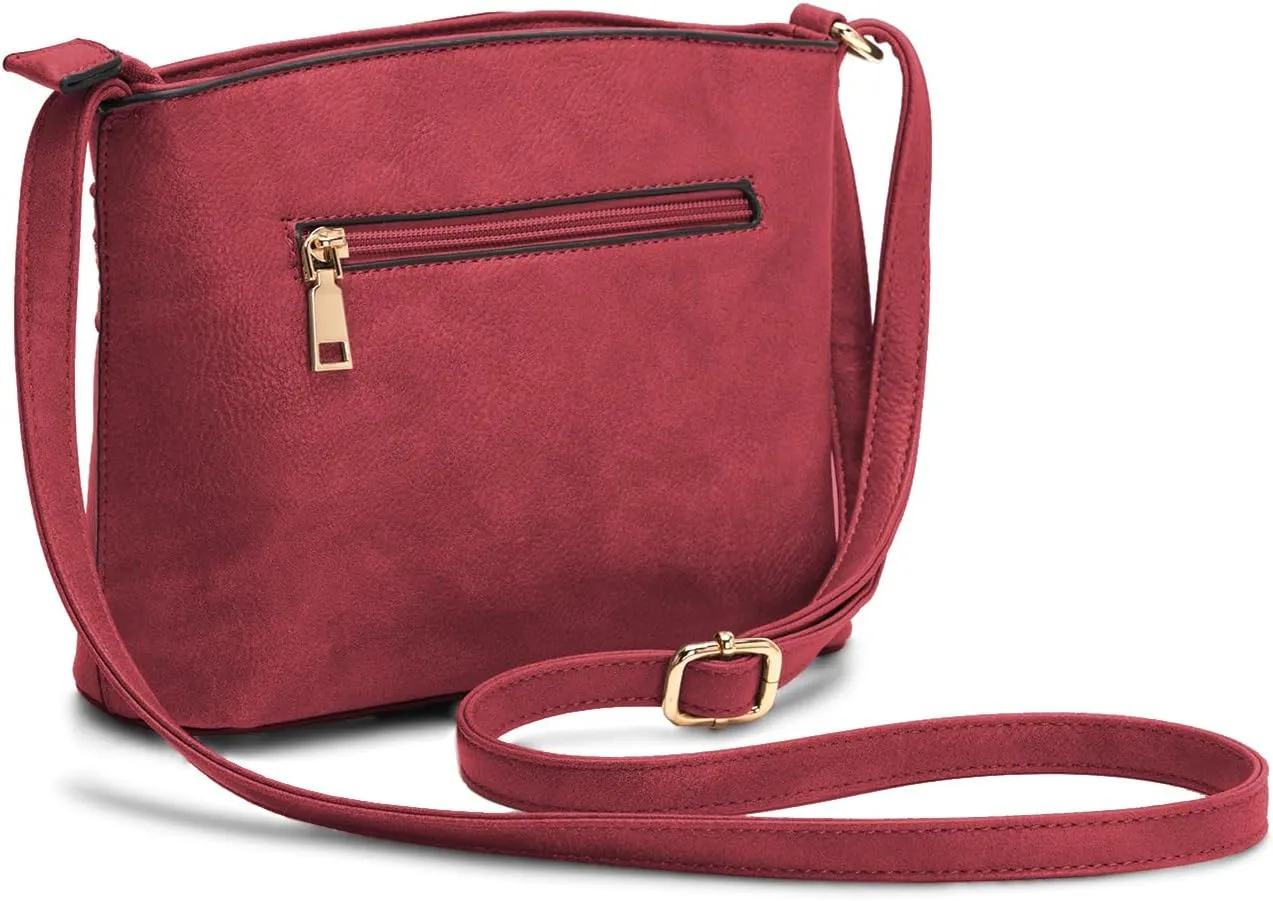 LA TERRE Zipper Pocket Crossbody Bags, Lightweight Medium Crossbody Purses Women's Shoulder Handbags
