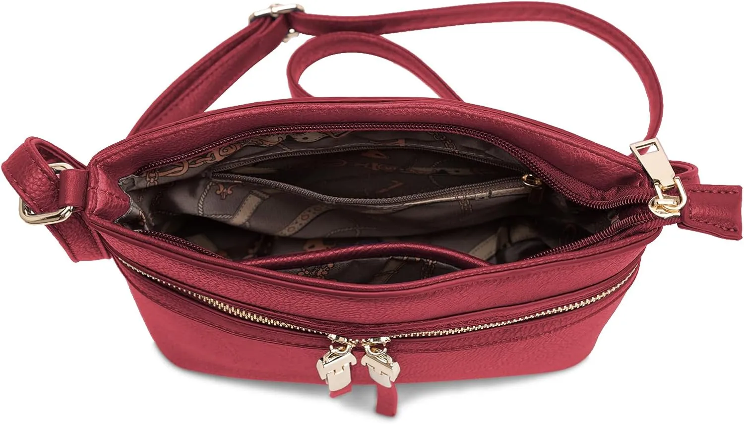 LA TERRE Zipper Pocket Crossbody Bags, Lightweight Medium Crossbody Purses Women's Shoulder Handbags