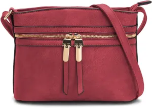 LA TERRE Zipper Pocket Crossbody Bags, Lightweight Medium Crossbody Purses Women's Shoulder Handbags