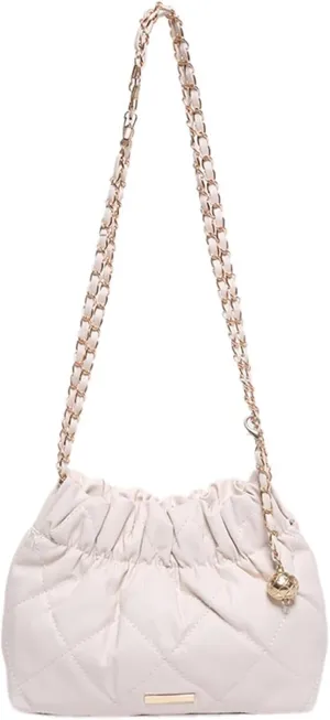 Lady pleated chain shoulder bag bucket bag