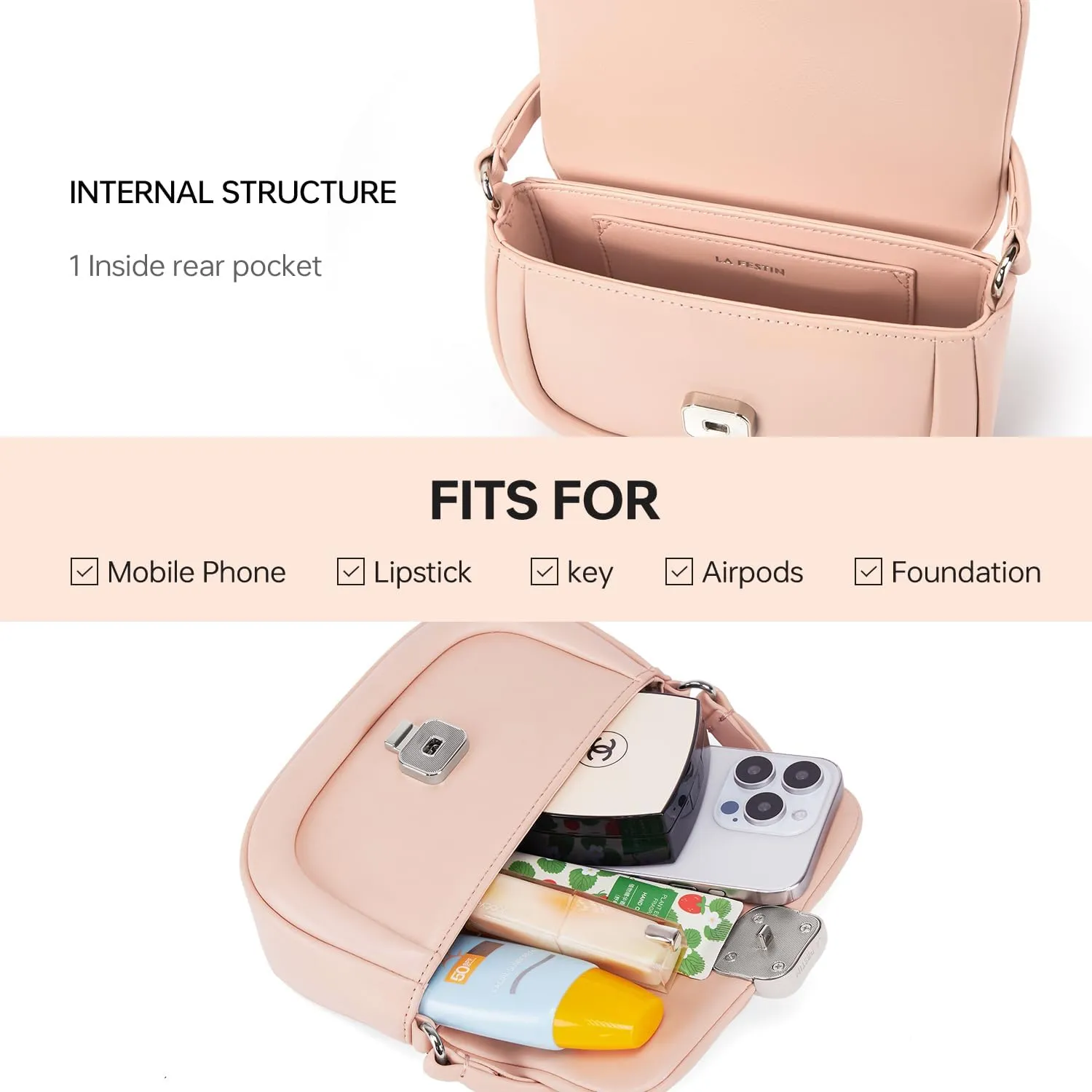 LAFESTIN Split Leather Small Crossbody Bags For Women With Adjustable Strap And Handle Versatile Womens Purses And Handbags