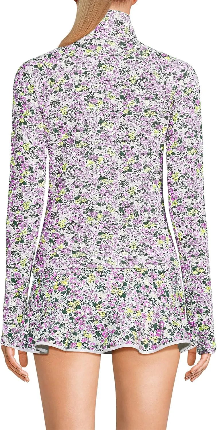 Lands' End Women's Long Sleeve Rash Guard Cover-up UPF 50