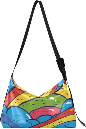 Large Capacity Crossbody Shoulder Bag Handbag Casual Tote Bag With Adjustable Strap Zipper For Men Women