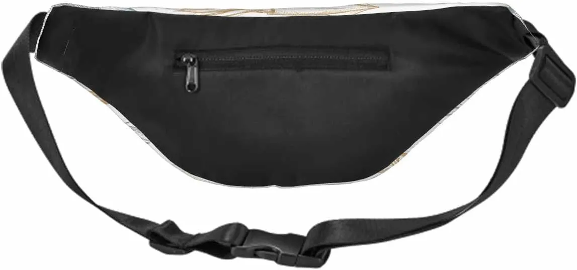 Large Crossbody Bag Waistpack Marine Organism Fish Seashell Leaf Shrimp Salmon Mussel Leisure Sports Fanny Pack Zipper Bag for Running, Travel