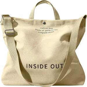 Large Tote Bag for Women, Canvas Bag Women Gift, Fashion Crossbody 16oz 100% Cotton Bag, Large Capacity Shoulder Bag