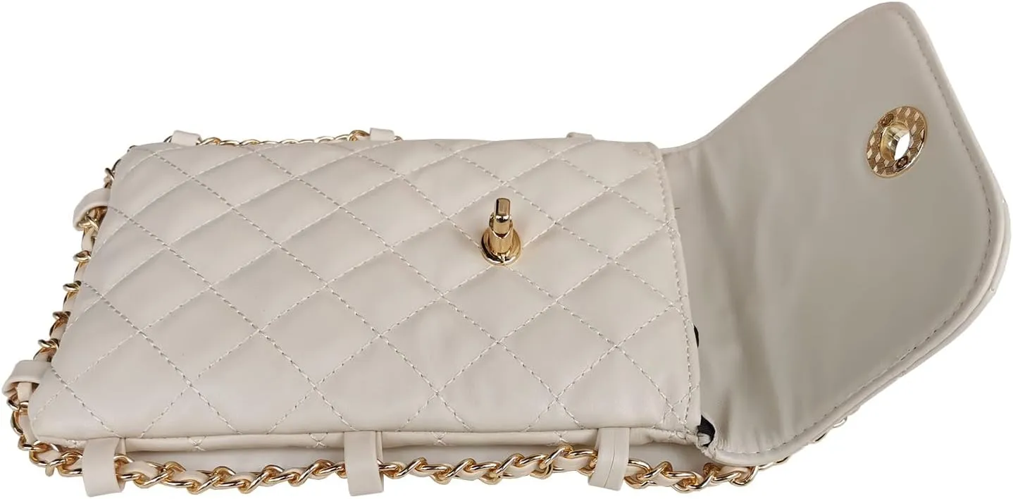 Larswon Cell Phone Crossbody Bag Quilted Bags Cell Phone Purse Soft Chain Crossbody Cellphone Wallet Bag for Women