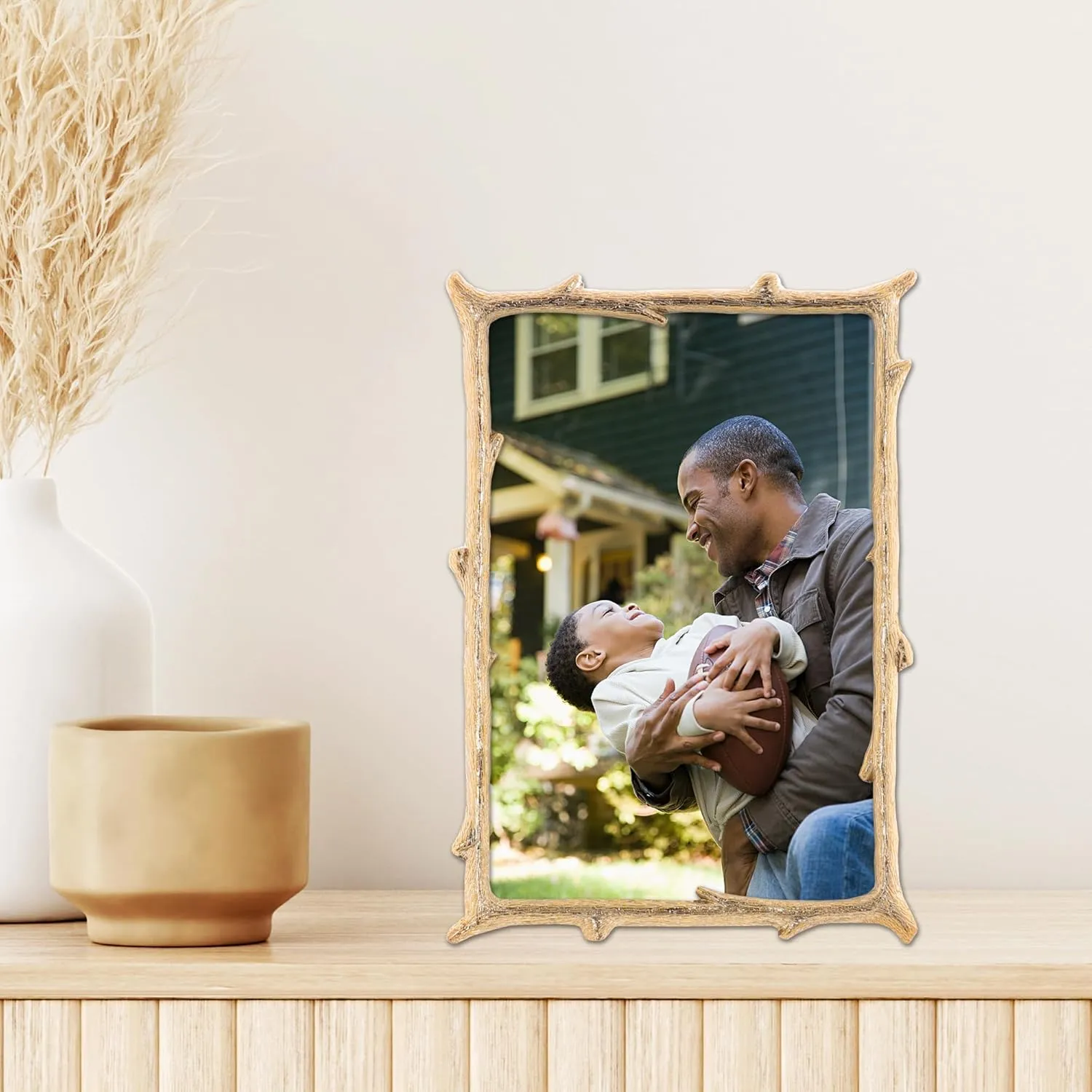 Lawrence Frames 712557 5x7 Gold Metal Natural Branch Design Picture Frame