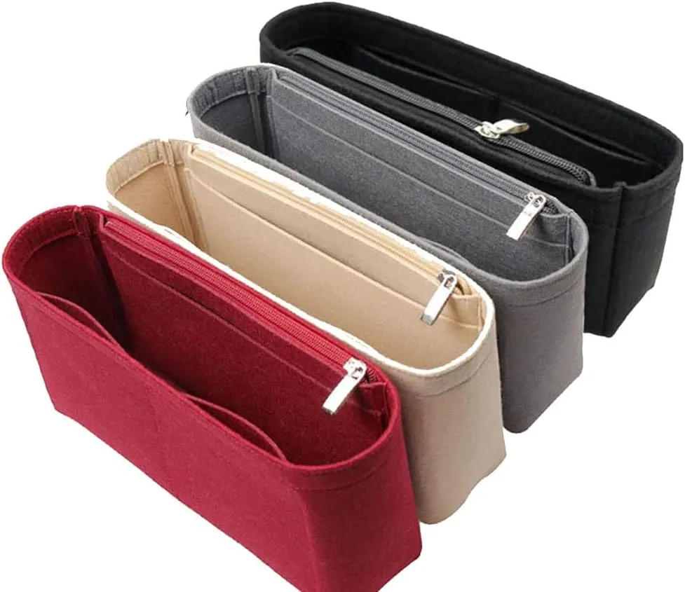 Lckaey bag Organizer insert-for medium bag insert Premium felt Purse Organizer 2019grey-M