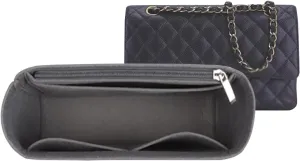 Lckaey bag Organizer insert-for medium bag insert Premium felt Purse Organizer 2019grey-M
