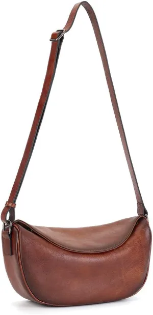 Leather Crossbody Bag Purse for Women Men,Crescent Shoulder Bag Small Cross Body Dumpling Bag Half Moon Adjustable